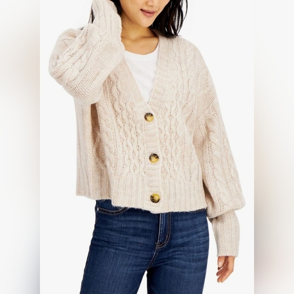 HOOKED UP CABLE KNIT SWEATER - Picture 1 of 8